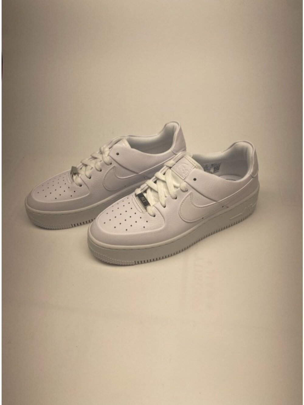 Nike  Womens Air Force 1 One Low Sage Triple White Shadow Retro Sz 9